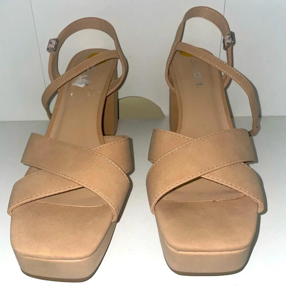 Nude platform heels flesh tone heels beige heels - Picture 2 of 7